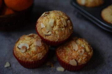 Homemade orange almond muffins - Breakfast food