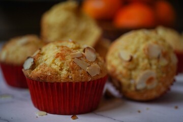 Homemade orange almond muffins - Breakfast food