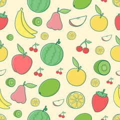 seamless pattern with fruits