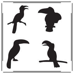 Naklejka premium Quetzal silhouette, Quetzal illustration ,Quetzal clipart, Quetzal vector , Quetzal icon , black Quetzal, Quetzal illustration on white background,