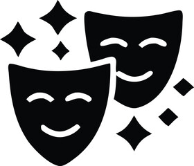 Vintage Drama Masks – Acting & Theatre Emblem

