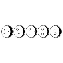 set of 8 moon phases