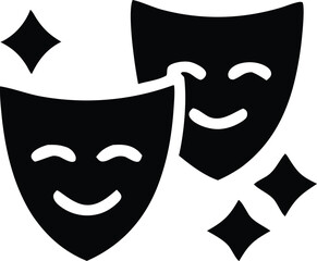 Classic Theatre Masks Icon – Comedy and Tragedy

