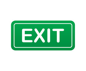 Green Exit sign element png transparent background 