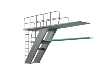 Modern diving board structure with clean lines and minimalist design