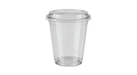 Isolated Clear Plastic Cup with Lid