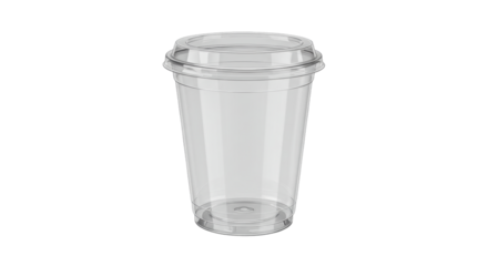 Isolated Clear Plastic Cup with Lid