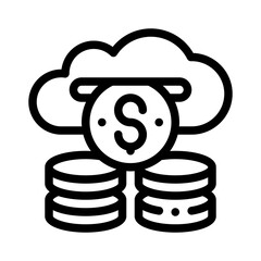 cloud storage line icon