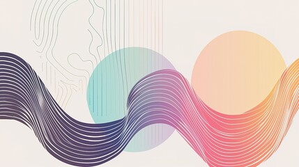 Explore Modern Corporate Aesthetics: A Feast of Gradient Geometric Line Art! The image showcases dynamic and vibrant gradient geometric lines. The smooth lines interweave in the light and shadow gradi