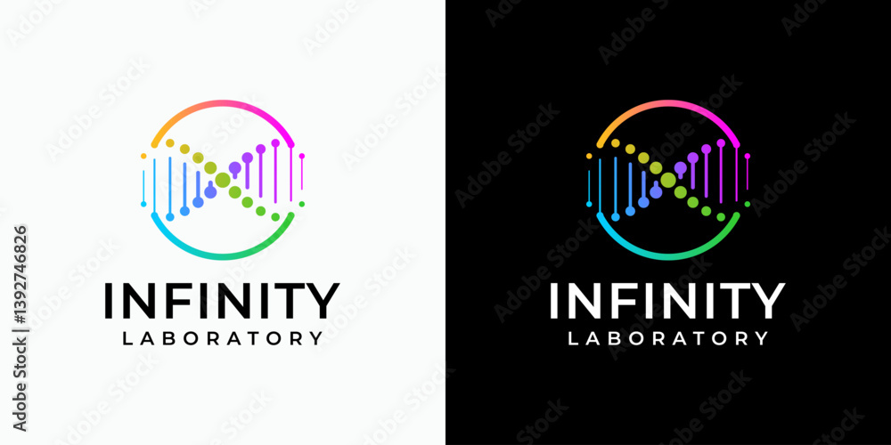 Aufkleber vector logo design of the infinite dna symbol with a modern, simple, clean and abstract style. icon 