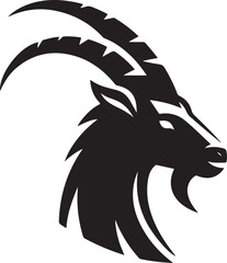 Goat Angular Horns Logo Vector