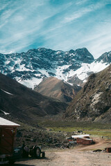 Village in the alps Cajón del Maipo