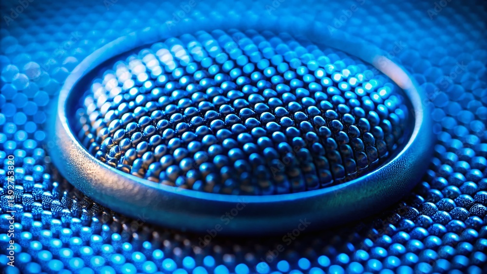 Poster intricate blue halftone fan pattern a macro closeup exploration of design principles and visual effe