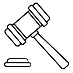 gavel striking on white background