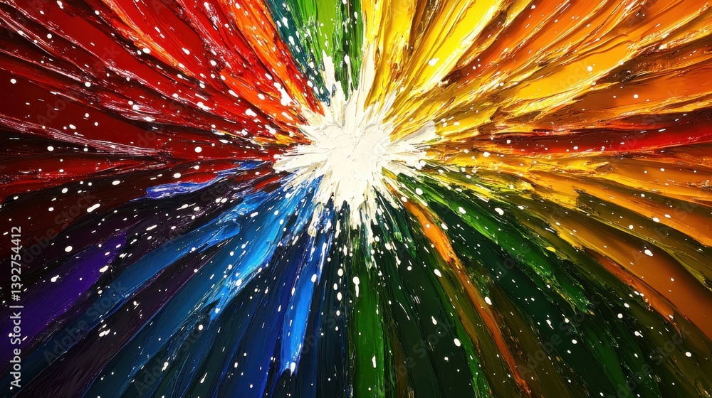 Aufkleber vibrant and colorful abstract background with a kaleidoscope pattern forming a symmetrical visual ex
