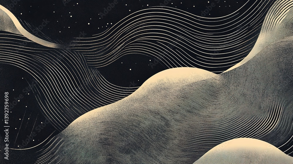 Poster a minimal texture design featuring minimalist line art engravings.
