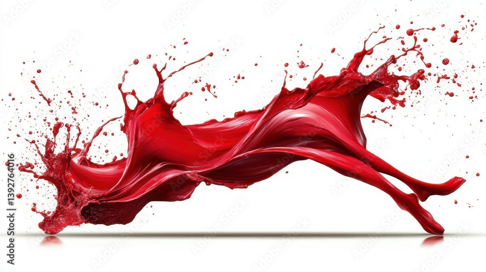 Poster bold red liquid splash as a typographic design element creating a powerful and memorable abstract vi