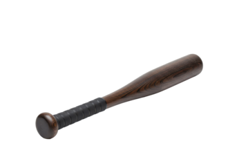 Wooden baseball bat resting on a plain background, ideal for sports-themed projects