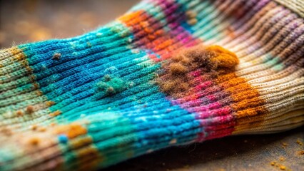 Obraz premium Removing Stubborn Stains from a Dirty Sock A Powerful Cleaning Concept Demonstrating Effective Stain Removal Techniques