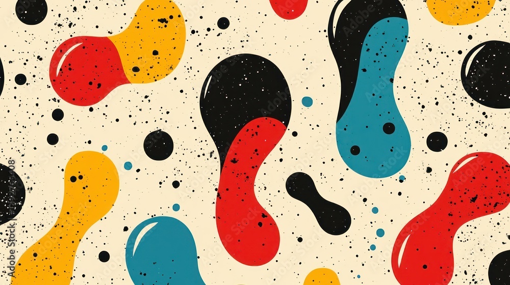 Aufkleber abstract colorful blob pattern background.