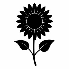 Sunflower Shine black silhouette vector