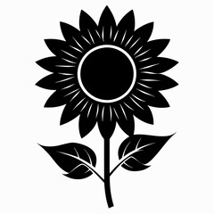 Sunflower Shine black silhouette vector