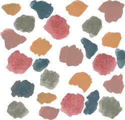 Colorful Abstract Watercolor Spots on White Background