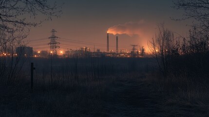 In the evening, the cooling tower of the Dukovany nuclear power plant stood out among the thermal power plants.