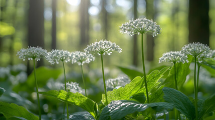 Wildflowers Sunlight Forest Spring Bloom Nature
