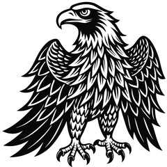 eagle cartoon isolated on white vector illustration