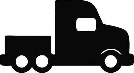 Simple Truck Illustration – Freight Transport Design Silhouette Vector