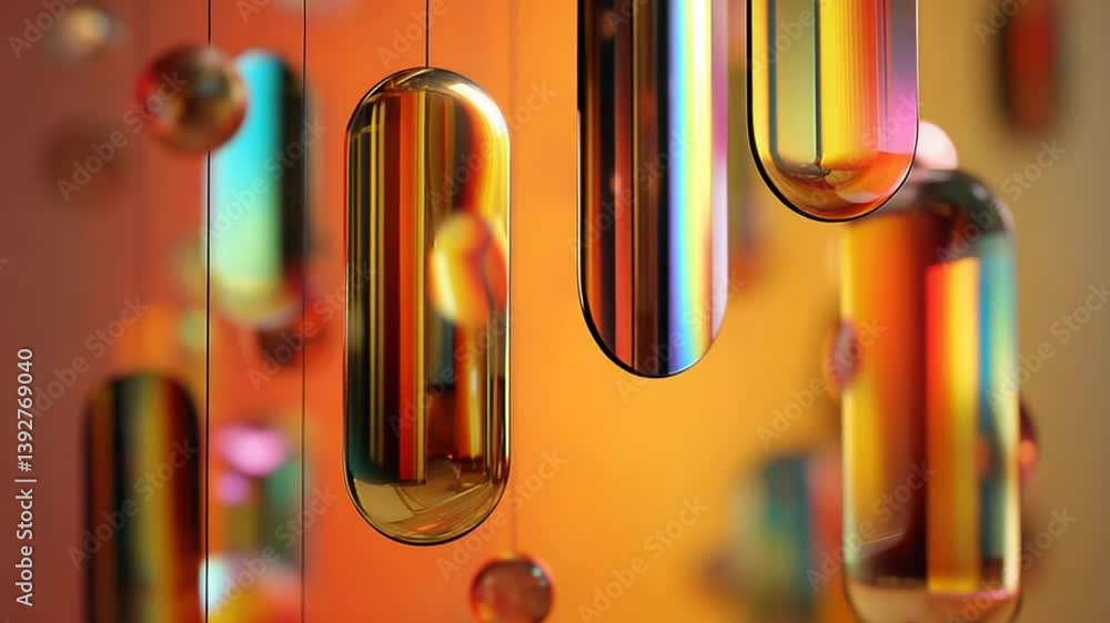 Aufkleber digital wind chimes float in a colorful dreamlike environment generative ai