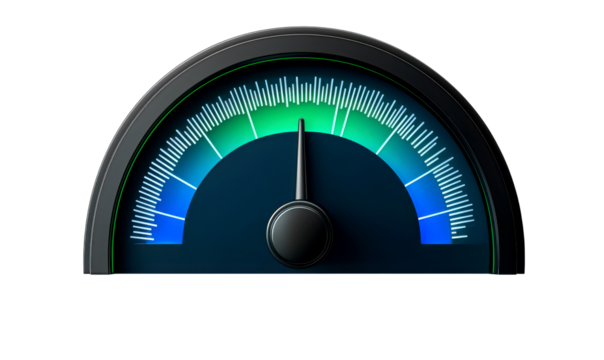Sound Level Meter Illustrating Audio Control and Volume Settings Isolate on Transparent Background, cutout, png