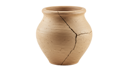 Isolated broken clay pot