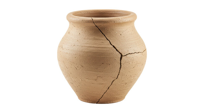 Isolated broken clay pot