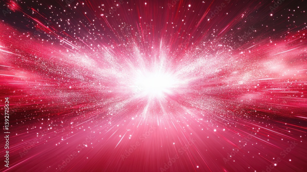 Aufkleber striking red and white paint splash explosion radiating symmetrically from center creating a dynamic