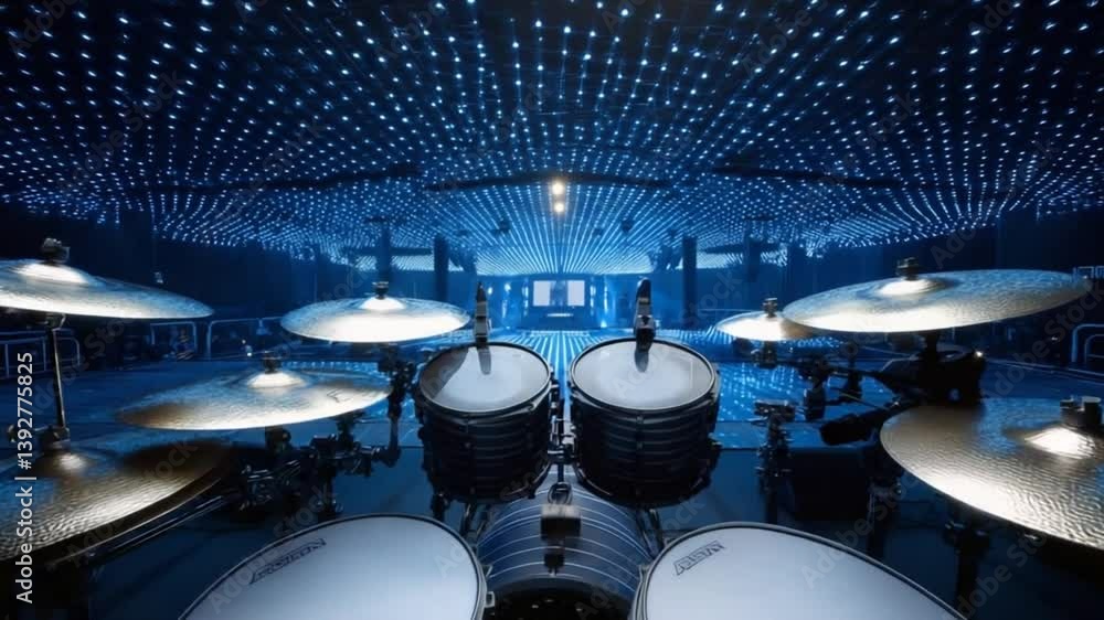 Aufkleber futuristic drum pads set up for an immersive stage performance generative ai