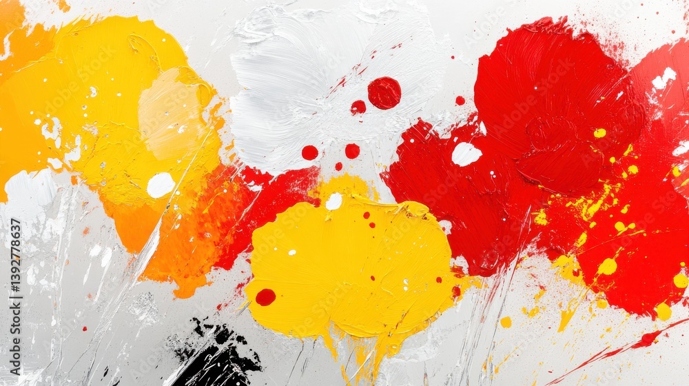 Aufkleber abstract painting featuring colorful paint splatters and splashes creating an energetic and dynamic 