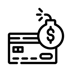 credit card line icon