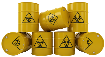 Isolated Biohazard Barrels