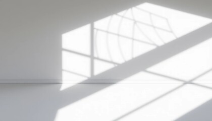 Fototapeta premium Abstract Minimalist Wall and Floor with Window Light Shadows Modern Interior Design Photography