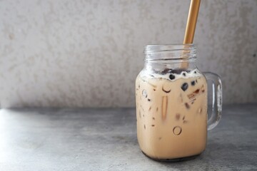 Iced Bubble milk tea with brown sugar	