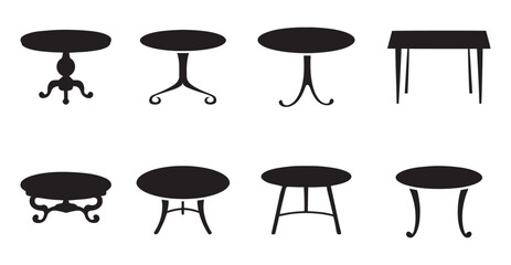 Collection of Simple Table Silhouettes for Design Inspiration
