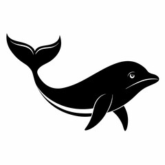 Whale Silhouette Vector Illustration in Black
