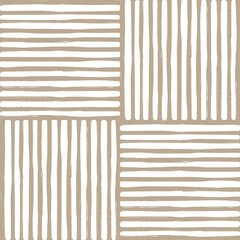 This hand-drawn stripe pattern in warm beige features a modern block layout with an organic feel. Ideal for wallpaper, fabric, and decor, it adds a minimalist yet earthy touch to any space.