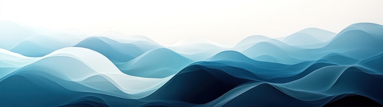 Abstract blue wave landscape.