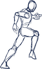 Design of sketch body reference illustration