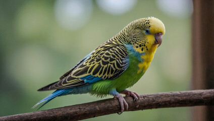 Fototapeta premium Budgie bird isolated on a transparent background.