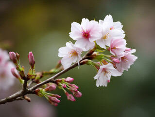 Fototapeta premium name: cherry blossom branch close-up,