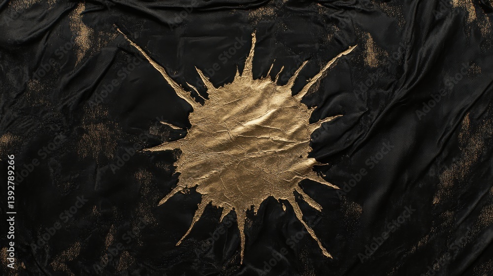 Poster gold sun splashing on a black background creating a striking and elegant artistic display of light a